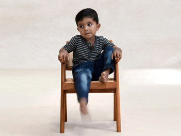 OFFICE CHAIR V LEG - CHILDREN'S EDITION - Chair in teak and natural cane with armrests by Phantom Hands - view 3
